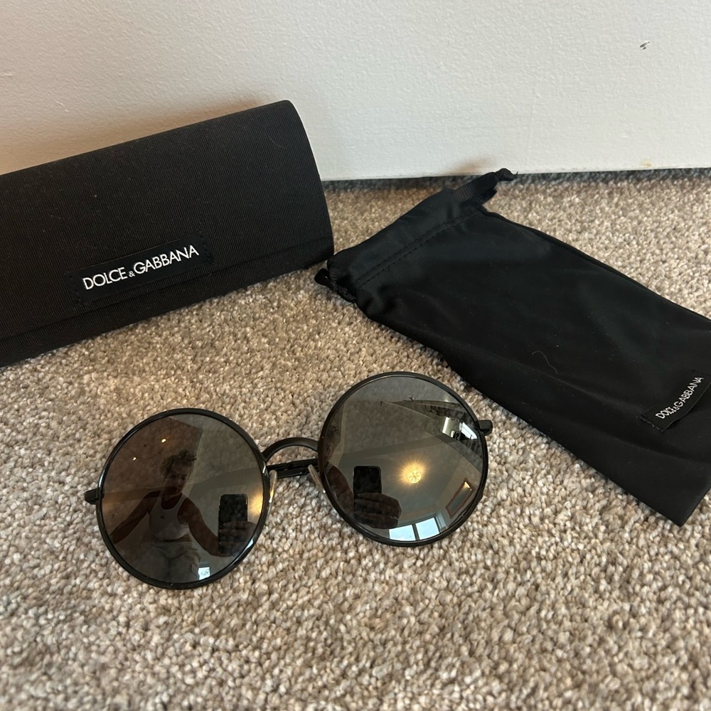 Dolce & Gabbana Black Round Sunglasses